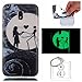 Produktbild Hülle Leuchtende Galaxy J7 2017 (EU Ausgabe) Silikon Etui Handy Hülle Weiche Transparente Luminous TPU Back Case Tasche Schale Leuchten In Der Nacht Für Galaxy J7 2017 J730 + Schlüsselanhänger (P) (5)