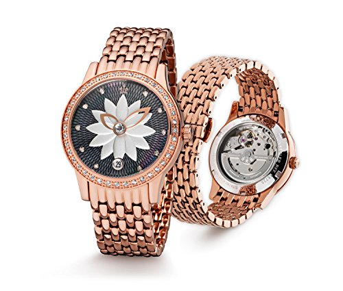 Kronsegler Diamant Automatik Damenuhr Magnolia rosevergoldet-graphit