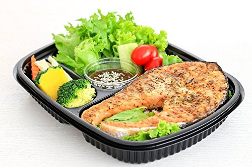 3 Fach Meal Prep Behälter, 100% Auslaufsicher Bento Box / Lunch Boxen, Lagerbehälter für Lebensmittel. Stapelbar, Wiederverwendbar und BPA-frei Aufbewahrungsbox. Mikrowellenfest, Gefrierschrank geeignet, Portions-Trennwände – (10 Stück) (12 Stück) - 5