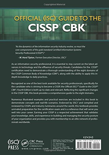 Official (ISC)2 Guide to the CISSP CBK, Fourth Edition.