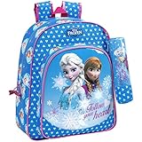 	Safta Frozen Mochila Junior Adaptable, 32 x 38 x 12 cm, Color Azul	