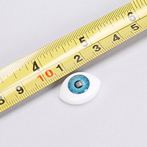4 Farbe 8 Stück Oval Hohlkreuz Plastikaugen Puppenaugen für Puppen Maske DIY 10mm - 5