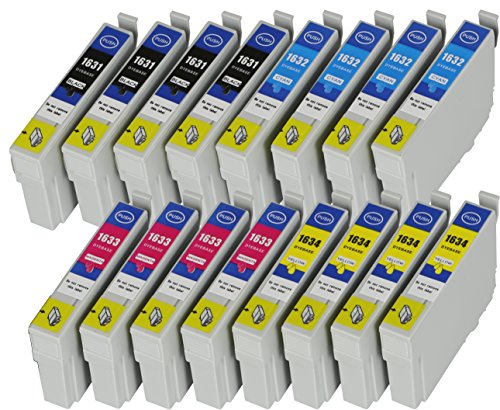 16 XL Druckerpatronen mit CHIP und Füllstandanzeige für Epson WorkForce WF-2010, WF-2010W, WF-2510, WF-2510WF, WF-2520, WF-2520NF, WF-2530, WF-2530WF, WF-2540, WF-2540WF, WF-2630, WF-2630WF, WF-2650, WF-2650DWF, WF-2660, WF-2660DWF