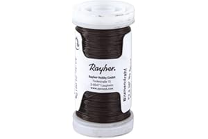 Rayher Fil floral fil de fer fleuriste 0,35mmø bobine 100m marron foncé, 2400105