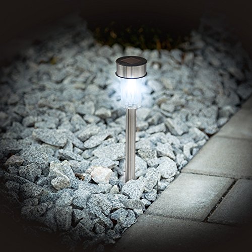 TecTake 8x LED Solar Außenleuchte Gartenleuchte | mit Einschaltautomatik | Edelstahlrohr | kaltweiß - 2