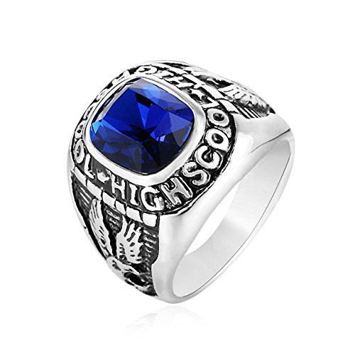 kyanite gemstone mens ring sizer titanium stainless steel metal vintage gothic silver jewellery rings for men