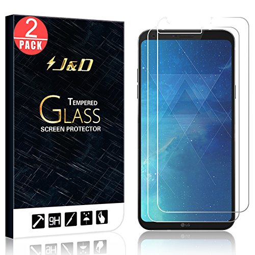 JD LG Q6 Protector de Pantalla  2 Paquetes    Cristal Templado  HD Claro Vidrio Bal  stico Protector de Pantalla para LG Q6 - Protector contra Ca  da y Ara  azos