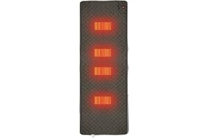 WOOLALA Electric Heating Pad Camping Blanket Portable Tent Carpet USB 4 Temperature Levels Machine Washable Waterproof Lightweight Heated Sleeping Bag Liner for Outdoor Hiking Picnic, 180x60cm, Brown