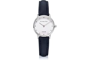 VICTORIA HYDE Montre-Bracelet pour Femme avec Cadran en marbre Montre à Quartz Minimaliste Ultra Mince pour Dames avec Bracelet en Cuir véritable Ø26 mm