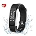 Produktbild EFOSHM ID115plus HR Smart Armband,Fitness Tracker, Bluetooth 4.0 Fitness Armband, Unterstützung ios7.1 oben android4.4 und höher (schwarz)