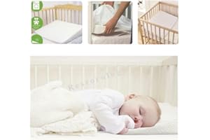 BUY ALL HERE Almohada de cuña para cuna, cojín antireflujo, cuña antiescupir leche, funda extraíble lavable, 60 x 33 cm, fabricada en el Reino Unido