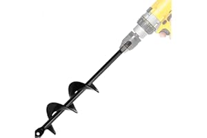 LYFETC Garten Spiralbohrer Ø40mm Länge220mm Garten Schnecken,Erdbohrer für Bohrmaschine,Pflanzbohrer,Garten Bohrer,Pflanzbohrer für Akkuschrauber,Bodenbohrer Blume Pflanzgefäße Schnecke zum Löcher Graben