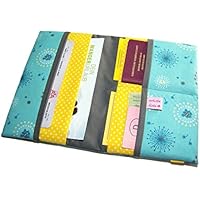 Reiseorganizer Reiseetui Pusteblume türkis Etui für Dokumente Ausweistasche mit eReader Handy Fach