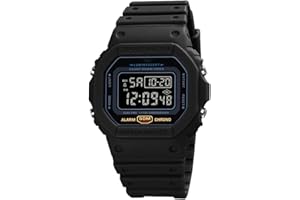ROSEBEAR Reloj digital de cuarzo para hombre, resistente a los golpes, unisex, sumergible hasta 50 m, deportivo, para exterior, visión nocturna, reloj electrónico con correa de poliuretano