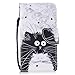 Produktbild Hülle für Huawei P10 Lite,Huawei P10 Lite Handyhüllen Flip Case,FNBK Leder Hülle Schutzhülle PU Cover Magnet Flip Tasche Handyhülle Brieftasche Wallet Hülle im Bookstyle Klapphülle mit Standfunktion Magnetverschluss Handyhülle für Huawei P10 Lite,Schwarz Weiß Katze