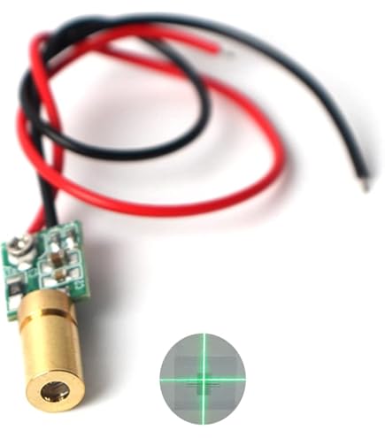 Modulo Laser Verde 520nm - Linea Regolabile, 3-5V, Con Custodia E Portabatterie 4.5V