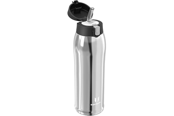 Super Sparrow Gourde Isotherme avec Paille - INOX Bouteille Isotherme - 350ml, 500ml, 750ml, 950ml - Mug Isotherme Étanche - Gourde Enfant sans BPA, pour Sport, Voyages, L'école, Bureau