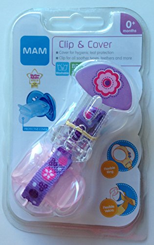 MAM Soother Clip and Teat Cover (Pink)