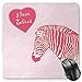 Produktbild BGLKCS Pink Zebra Mauspads Mouse Pad, I Love Zebras in Heart Romantic Wilderness Nature Savannah Fashion, Standard Size Rectangle Non-Slip Rubber Mousepad, Pink Ivory Pale Pink