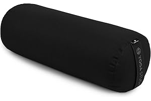 Yoga Studio Yoga Bolster Cushion | EU Organic Buckwheat Hulls Filling | (GOTS Certified) | Removable Washable Organic Cotton Outer Cover | Great for Yoga, Meditation