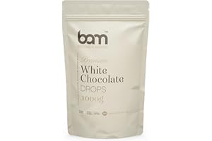 BAM Pépites de Chocolat Blanc – Chocolat Pâtissier pour Desserts, Ganaches, Crèmes et Fruits – Chocolat de Couverture de Qualité, 1 kg