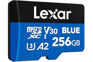 Lexar Blue Scheda Micro SD 256GB, fino a 160 MB/s in lettura, scheda microSDXC UHS-I, C10, U3, V30, A2, video Full-HD e 4K, scheda di memoria ad alta velocità per smartphone/tablet/action camera