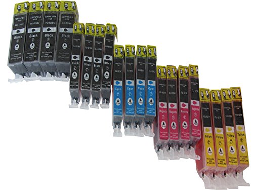 20 komp. Tintenpatronen mit Chip für Canon Pixma ip3600 ip4600 ip4700 mp540 mp545 mp550 mp560 mp620 mp630 mp640 mp980 mp990 mx860 mx870 kompatibel mit Chip / Canon PGI-520BK CLI-521BK CLI-521C CLI-521M CLI-521Y Sie erhalten 4x PGI-520bk + 4x CLI-521BK + 4x CLI-521C + 4x CLI-521M + 4x CLI-521Y