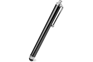 OcioDual Penna per Touch Screen, Nero, Compatibile con Telefono Cellulare Smartphones, Tablets, Monitor, Puntatore Universale in Metallo, Punta in Gomma, Sensibile, Pen Stylus, Stilo