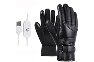 BYNYXI Ogrzewane przez USB rękawiczki dla mężczyzn i kobiet, wodoszczelne, z ekranem dotykowym, termiczne, do wielokrotnego ładowania, do wędrówek, aktywności na świeżym powietrzu, wspinaczki