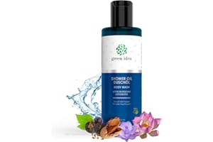 Green idea - Huile de Douche peau sensible LOTUS - Huile lavante - Extra Nourrissante à l'huile de pépins de raisin - Peaux sèches - Huile de douche amande VEGAN 200 ml