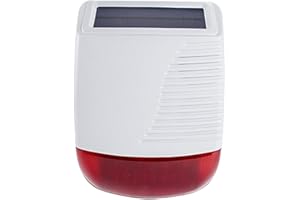 Sirène extérieure Solaire avec Batterie WOS301S Compatible avec la Centrale Tactile Daewoo Security AM301, Alarme sonore, Avertissement de détection