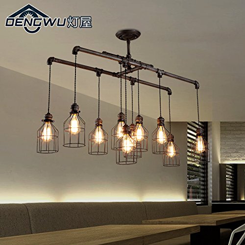 Preisvergleich Produktbild KHSKX Deckenleuchte,Retro-Decke Kronleuchter industrielle Restaurant kreative Leitung Decke Kronleuchter Wohnzimmer Eisen 10 1120 * 310mm