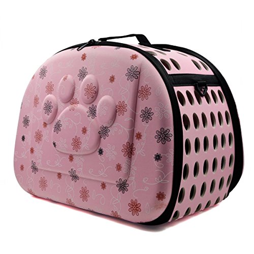 Binnan Transportín Bolsa Plegable Respirable Portador de Mascotas para Pequeños Mascota Perros y Gatos,Rosa