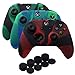 Produktbild YoRHa Silikon Hülle Abdeckungs Haut Kasten für Microsoft Xbox One X & Xbox One S controller x 3 (rot schwarz&schwarz grün&blau grün) Mit PRO aufsätze thumb grips x 8