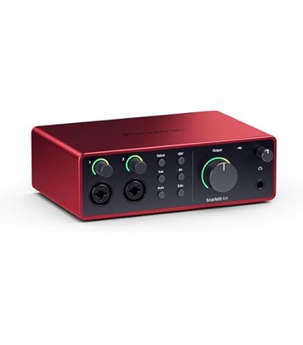 Focusrite Scarlett 2i2 4th Gen, USB audio interface for recording