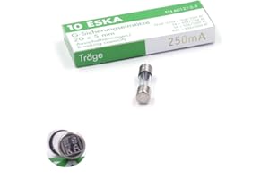 SPC-BOUTIQUE 10x Fusible temporisé (T) en verre 250mA / 250VAC 5x20mm