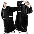 EAHOME Extra Long Hoodie Blanket Sweatshirt 3XL for Women Men 1pcs, Super Warm and Cozy Big Blanket Hoodie, Wearable Flannel Blanket with Sleeves and Pocket