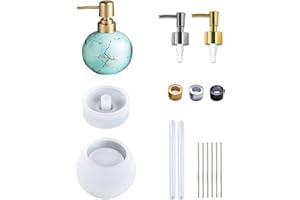 Koonafy 15 Pcs Moule en Silicone,Moule Resine Epoxy Bouteille,Rond Moules en Resine avec Paille,Bougie d'aromathérapie,Lotion Dispensers, pour Bijoux Rangement,Home Decoration