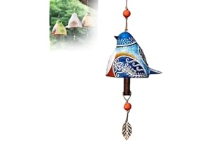 BHANAY Décoration de Jardin de Cloche de Chant d'oiseau, Cloche Suspendue de Chant d'oiseau, Carillon de Vent de Cloche de Chant d'oiseau, décorations rustiques suspendues de Carillon de Vent (Blue Bird)