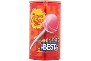 Chupa Chups Party Sweets - Tube The Best Of Lollipop (100 sucettes en 7 saveurs) (l'emballage peut varier)