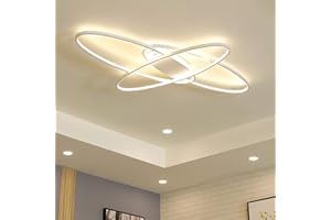 LANEKD Lampa Sufitowa LED Lampy Sufitowe do Sypialni/Salonu Nowoczesny Oświetlenie Wpuszczane w Sufit Owalny Unikalny Design Jadalni Lampa z Pilotem Możliwość Przyciemniania 3000-6500K Lampa ścienna do Dekoracji domu LED Oświetlenie Korytarza Kuchennego 46W (biały)