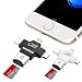 Produktbild FAVOLOOK Micro SD/TF-Kartenleser, 4-in-1, tragbar, iOS Micro USB Typ C Flash Drive Card Adapter OTG Micro SD/TF-Kartenleser für Android/iPhone/iPad/Mac/PC (Schwarz)