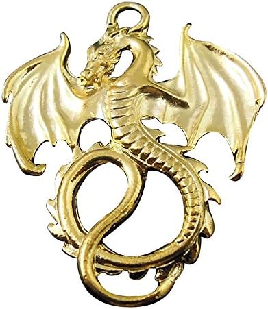 Julie Wang 24PCS Gold Plated Alloy Flying Dragon Pendants Charms Craft Jewelry Making DIY