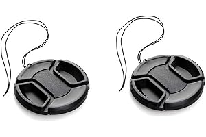 KOMET Copriobiettivo per fotocamera (55 mm) per Nikon D3500 D3400 w/AF-P 18-55 mm, Canon EF-M 11-22 mm 18-150 mm, Sony HX400 HX300 (confezione da 2)