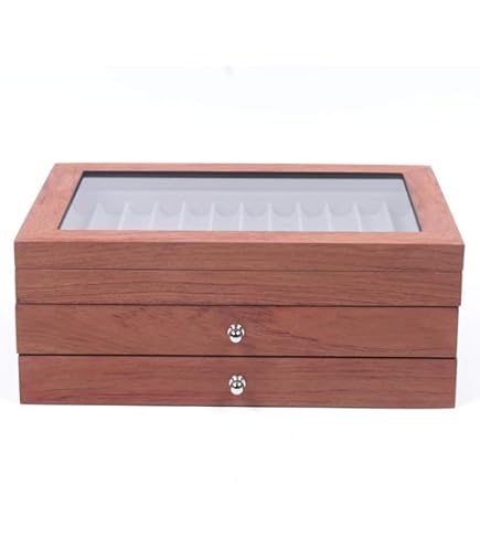 Scatola Portapenne MR Maestro Relojero Per 24 Penne - In Legno Noce, Con Vetrina, Espositore Collezioni - Foto 7