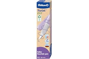 ‎PELIKAN Pelikan Twist eco Füllhalter, Edelstahl-Feder in Strichbreite M inkl. Tintenpatrone, lavender