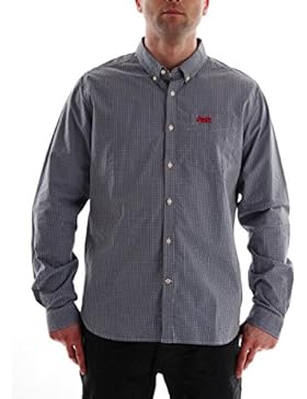 Superdry Hemd London Button Down blau weiß kariert Brusttasche Knöpfe
