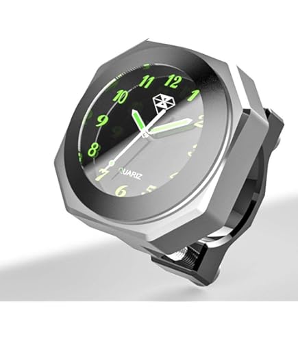 Orologio Da Moto Impermeabile IPX7 Per Manubrio - Display Luminoso, Lega Di Alluminio, Nero - Foto 4