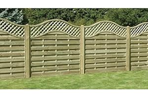 Ruby 6ft Omega Lattice Top Wooden Fence Panel - Various Heights (1.5m x 1.8m)