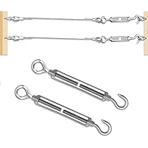 Tenditore Cavo Acciaio Inox M5 - Set 10 Pezzi Con Morsetti, Per Tende, Cordame - Foto 13